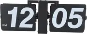 Retro Flip Down Clock, Detachable Auto Flip Mechanical Clock, Battery Powered Flip Clock with Page Turning Pin, Time Adjustment Knob, for Office Home Decor (Black #11)