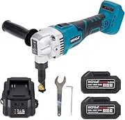 Cordless Metal Nibbler 18V with Two Batteries and Charger, Brushless Electric Metal Nibbler Adjustable Speed for Cutting Metal Iron