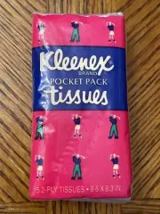 KLEENEX Pocket Pack Tissues Golf Motif Packing NIP Sealed! VTG 1987 NOS