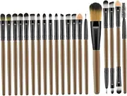 minkissy Cosmetics Brush Set 20pcs Makeup Brush Kit Wooden Long Handle Brush for Women No Shedding