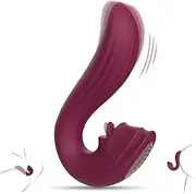 Clitoris G-spot Rabbit Stimulation Vibrator Sex Toy for Women, Fantasy for Her Duo Pleasure Rechargeable Realistic Dildo Tongue Vibrator with 9 Vibration Modes Adult Toy for Female and Couplease