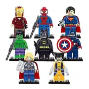 8pcs/set Mini Marvel Superheroes Building Blocks Toys Doll Action Figures Toys For Kids Gift