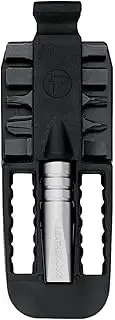 Removable Bit Driver Multitool Accessory with 10 Tools Compact Set - Silver & Black - Ideal For Enhancing Leatherman Rebar & Tools Versatility, Compatible with 1/4" Hex Bits