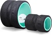 Chirp Wheel Foam Roller - Targeted Back Foam Roller for Back Pain Relief, Deep Tissue Muscle Massage, Trigger Point Round Foam Roller - High Density Foam Roller for Physical Therapy & Exercise, 2-Pack