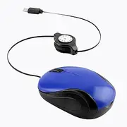 Type C Corded Mice Wire Retractable Stretchable 1000DPI Optical Small Travel For PC Desktop Notebook