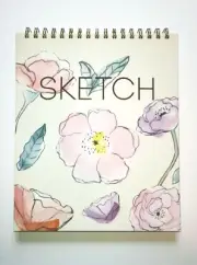 Watercolor Floral HC Spiral Sketchbook Artist Draw Sketch Doodle 66 Pgs NEW