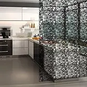 Yizunnu Hanging Room Divider Made of PVC Panels Screen, Room Divider for Decorating Living Room, Dining Room, Sitting Room, Office, Restaurant Decoration(Black, 12 pcs)