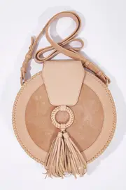Harlequin Leather Round Bag--OVA-HARLEQUIN