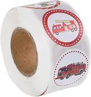 UPKOCH 1roll Boy Girl Fire Truck Stickers Fireman Decals for Boys Girls Cute Cartoon Fire Rescue for Water Bottles Laptops Skateboards Party Favors