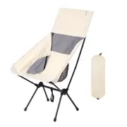 Large Camping Chair Folding Portable Lightweight Beach Picnic Fishing Moon Chair ~ White