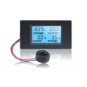 Digital Ammeter Voltmeter Energy Power Combo Meter AC 220V 100A LCD Blue CT Coil