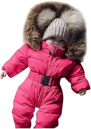 [Generic] Snowboard Jackets Boys Winter Jacket Outfit Infant Warm Thick Girl Coat Hooded Boy Baby Jumpsuit Romper Boys Outfits&Set Toddler Snowsuit for Boys Red