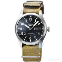 在飛比找Yahoo!奇摩拍賣優惠-【柒號本舖】SEIKO精工次世代5號機械帆布帶腕錶-黑面 /