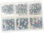 DONFAMDS 1 Set Compartment Shiny Flatback Rhinestones Beads for DIY Nail Decorations for Nail Charms Jewelry Making and Creative Projects