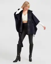 [Belle & Bloom] Jackson Landing Wool Blend Cape Coat - French Navy