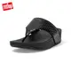 【FitFlop】OLIVE METALLIC RAFFIA TOE-POST SANDALS 格紋夾腳涼鞋-女(黑色)