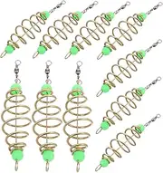 Night Fishing Essential 10pcs Luminous Bait Holder Hooks Spring for Carp Feeding