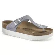 BIRKENSTOCK Gizeh Platform Nubuck Leather Sandals Purple Fog New