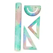 4Pcs Flexible Ruler Plastic Shatterproof Straight Ruler Soft Bendable Ruler Set