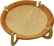 Woven Rattan Cat Bed - Elevated Pet Sleeping Couch with Wood Frame | Cool Summer Pet Mattress, Scratch Proof Small Animal Lounger, Stylish Rattan Furniture for Kittens and Puppies