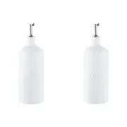 2x Maxwell & Williams White Basics Diamonds S/S 500ml Oil Bottle Container WHT