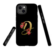 For Apple iPhone 13 Case, Armour Back Cover, Embellished Letter D