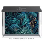 Underwater Cyan Coral Polyester Fish Tank Glass Backdrop Aquarium Background