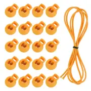 40 Pcs Single Hole Cord Locks with Elastic Cord, Golden Yellow