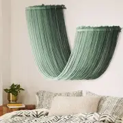Macrame Wall Hanging Green Christmas Decortaions Boho Wall Decor Textile Tass...