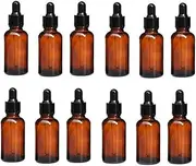 Ericotry 12PCS 20ml 0.67oz Empty Refillable Amber Glass Essential Oil Bottle Vial Container with Glass Pipette Dropper For Essential Oils other Liquids Pack of 12