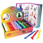 Plastilina Reusable and Non-Drying Modeling Clay Gift; Set of 24 Bars with Mo...