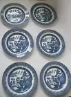 Set of 6 Blue Willow Dinner Plates by Churchill, Made in England