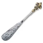 Fleur-de-lis Handle - Hammered Blade - 6 Inch Silver/Gold Tone Stainless Stee...