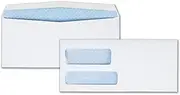 Quality Park 24524 Quality Park Security Tint Double Window Invoice Envelopes, #9, White, 500/Box