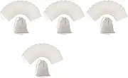 Binxind 400 Pieces Drawstring Cotton Bags Muslin Bags,Tea Brew Bags (4 x 3 Inches)