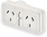 Sansai 2400W Surged Double Left Power Adaptor Plug Socket 240V Protector White