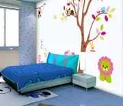 3D Cute Monkey Elephant 43286NA Wallpaper Wall Murals Removable Wallpaper Fay