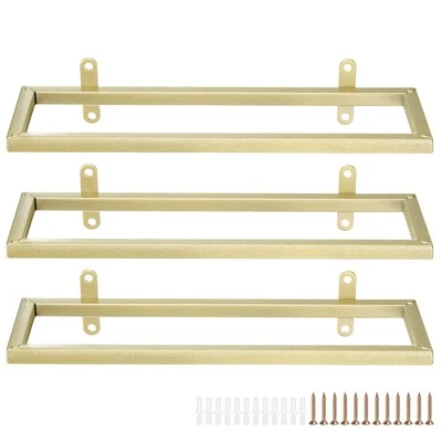 3 Set Wall Mounted Wine Racks Wine Bottle Display Holder for Wall,Gold