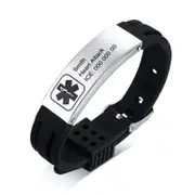 Silicone Adjustable Medical Alert Bracelet