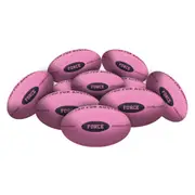 STRADIA "FORCE" Size 3, 4, 5 Aussie Rules Ball – Natural & Synthetic Rubber – Top Grip & Performance – Pack of 10 with FREE Mesh Storage Bag