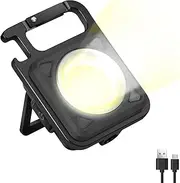 Small LED Work Light | Work Light Portable Pocket Flashlight | Keychains USB Rechargeable Pocket Light for Camping Fishing Graduation Small Light