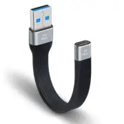 USB C Female to USB A Male Cable, Soft & Flexible Flat Short Type A to Type C...