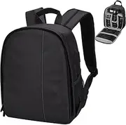 Lizbin Camera Backpack Professional Camera Bag for DSLR/SLR Mirrorless Camera, Photography Backpack Case for Women Men Photographers, Camera Case Compatible with Canon Nikon Sony Digital Lens (Grey)