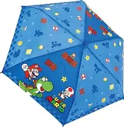 [ALLONE] Super Mario Folding Umbrella, 20.9 inches (53 cm), Hand Open, Nintendo Blue, Character