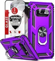 LeYi for Galaxy S10E-Case: Samsung S10E Phone Case with Screen Protector and Camera Lens Protector, Military-Grade Heavy Duty Android Phone Case Cover with Magnetic Ring Stand Funda para S10E, Purple