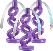 Fly Fans for Tables, Stretchable Fly Repellent Fans Indoor Outdoor Doughnut Food Fans Keep Flies Away, Table Top Fly Spinner with Holographic Blades, Bug Fans for Picnic, Party (Purple, 3Packs)