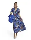 Tabitha Brown Target Women's Blue Floral Polka Dot Puff Sleeve Dress Size 4