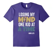 Losing My Mind One Kid At A Time T-Shirt Parenting Mom Tee-Father's Day
