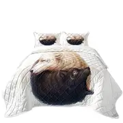 Animal Art Yin and Yang Wolves Coverlet
