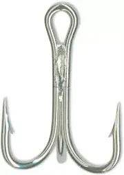 Mustad Classic Treble Hook #1/0 Ringed Eye Duratin 25/PK 3561D-DT-1/0-25